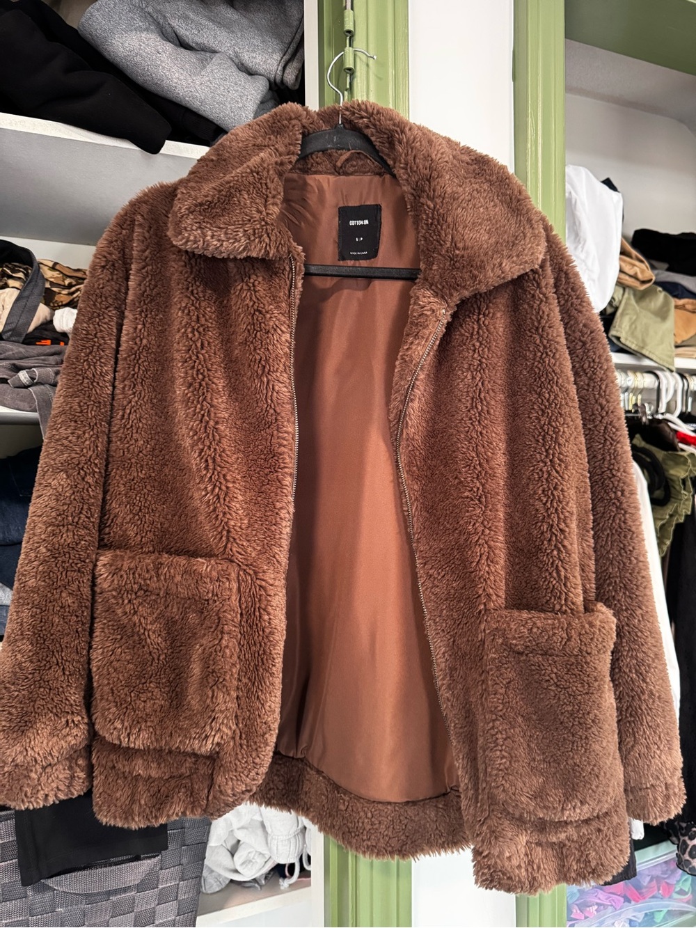 Cotton On Brown Faux Shearling Teddy Jacket